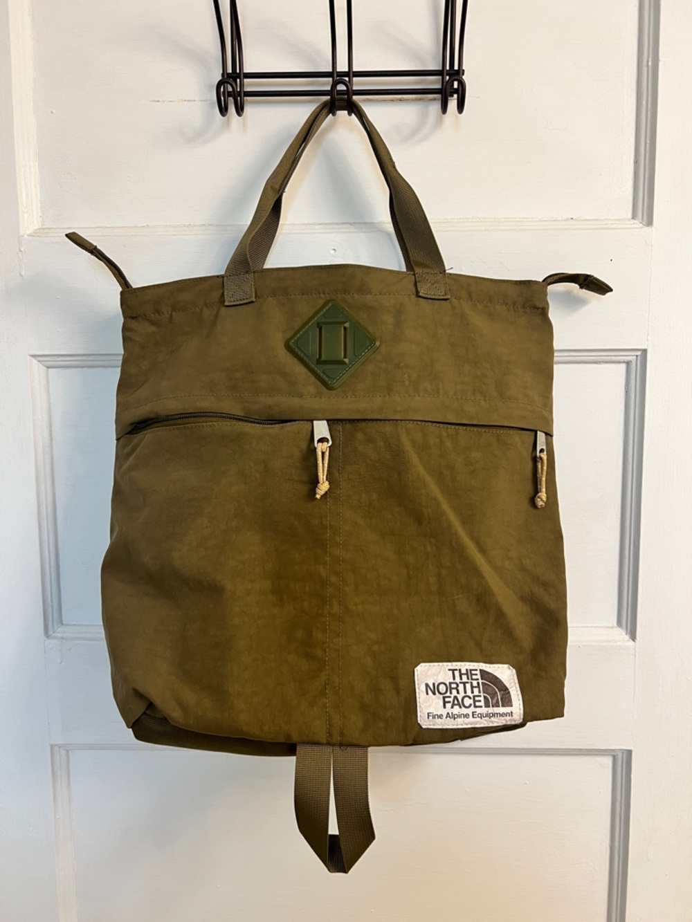 The North Face Olive Green Canvas Tote Backpack
